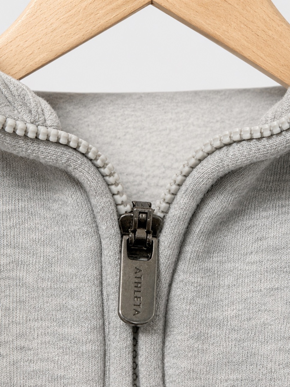 Athleta Light Gray Quarter-Zip Pullover - Picture 4 of 7